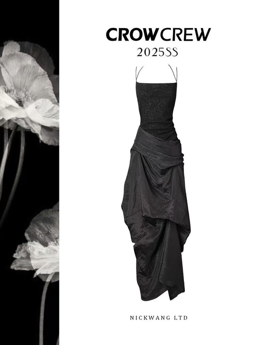 CROW CREW | Drape Dress (Black)