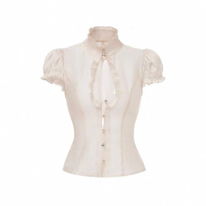 4muggle | French Lace Ruffled Set (Top + Skirt + Bra)