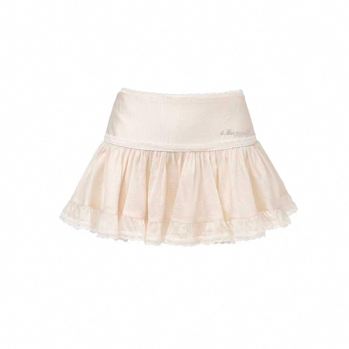 4muggle | French Lace Ruffled Set (Top + Skirt + Bra)