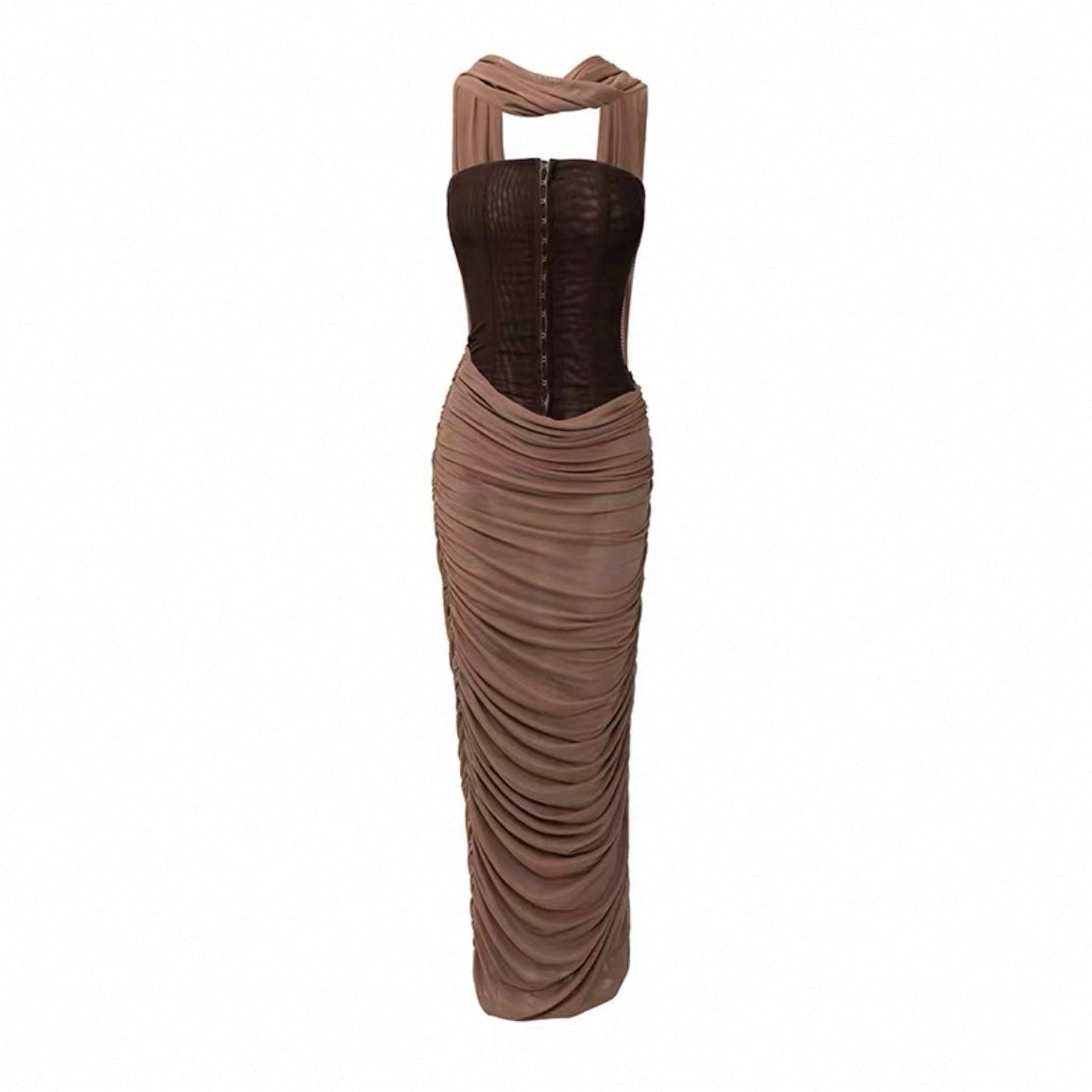 4muggle | Strapless Mesh Corset Dress (3 Color)