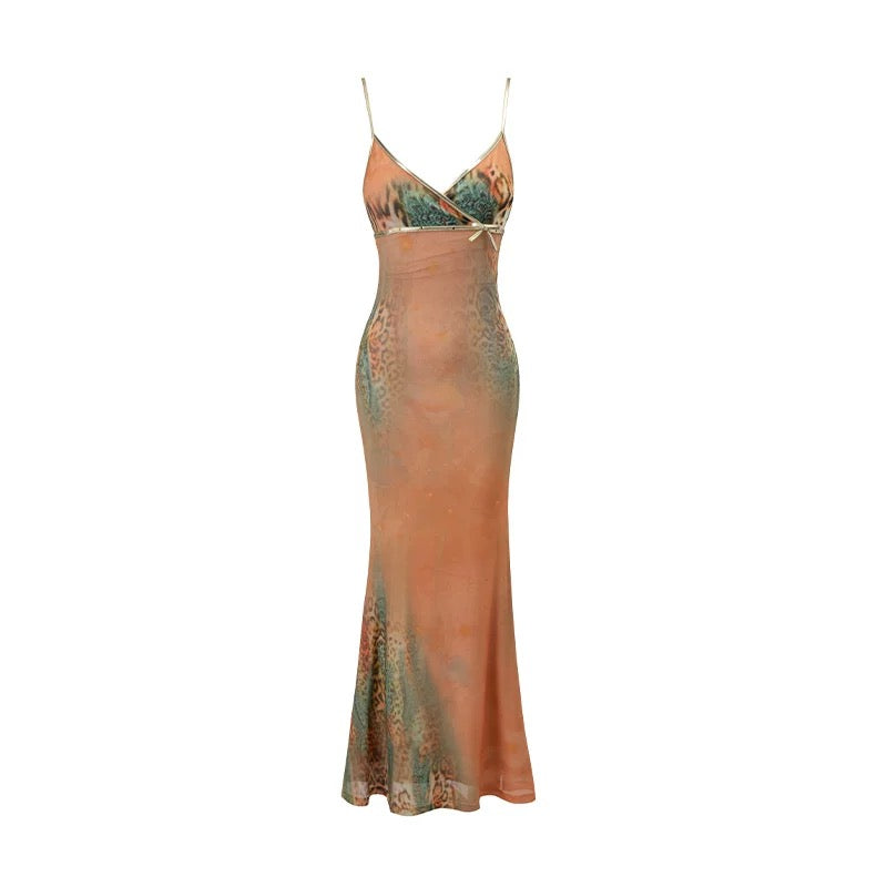 4muggle | Papaya Leopard Print Slip Dress