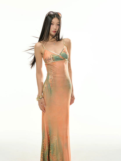 4muggle | Papaya Leopard Print Slip Dress