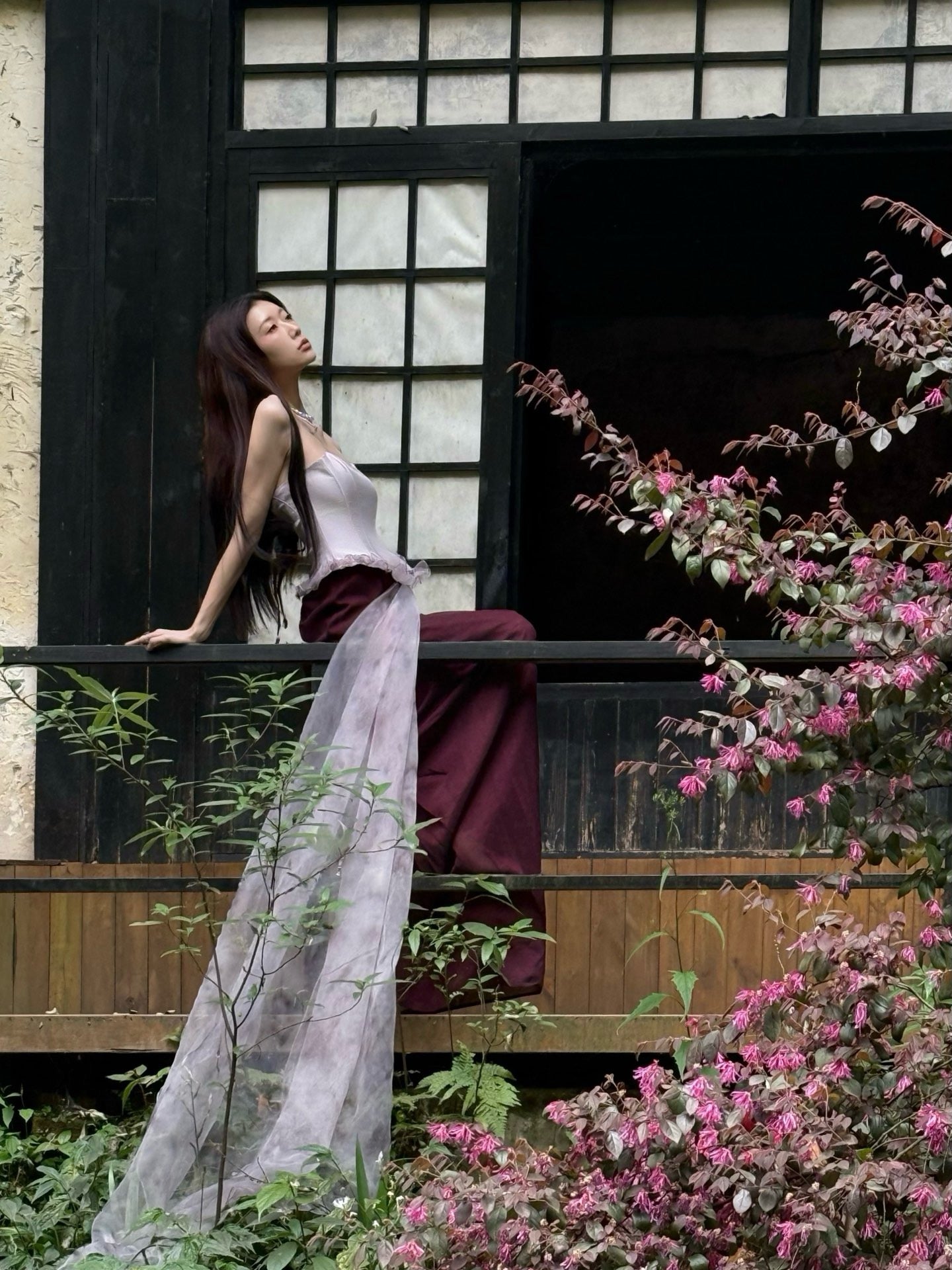 CROW CREW | Structured Corset Dress (Misty Purple)