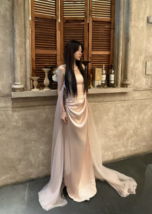 CROW CREW | Sheer Veil Strapless Dress Pink (Limited Edition)