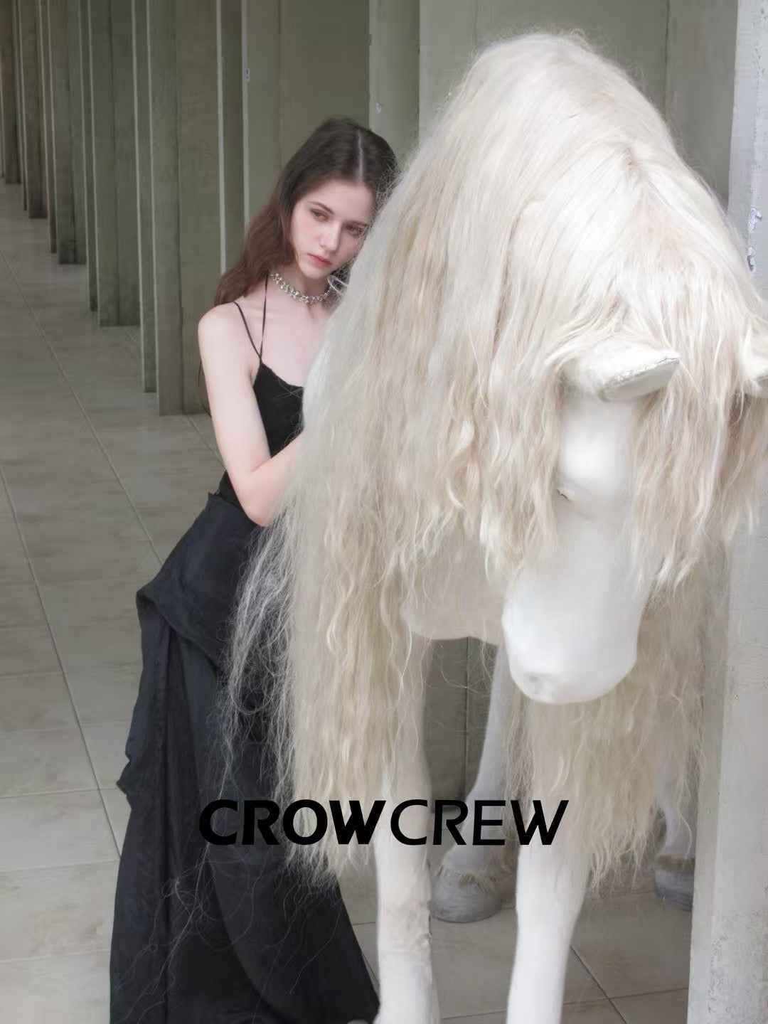 CROW CREW | Drape Dress (Black)
