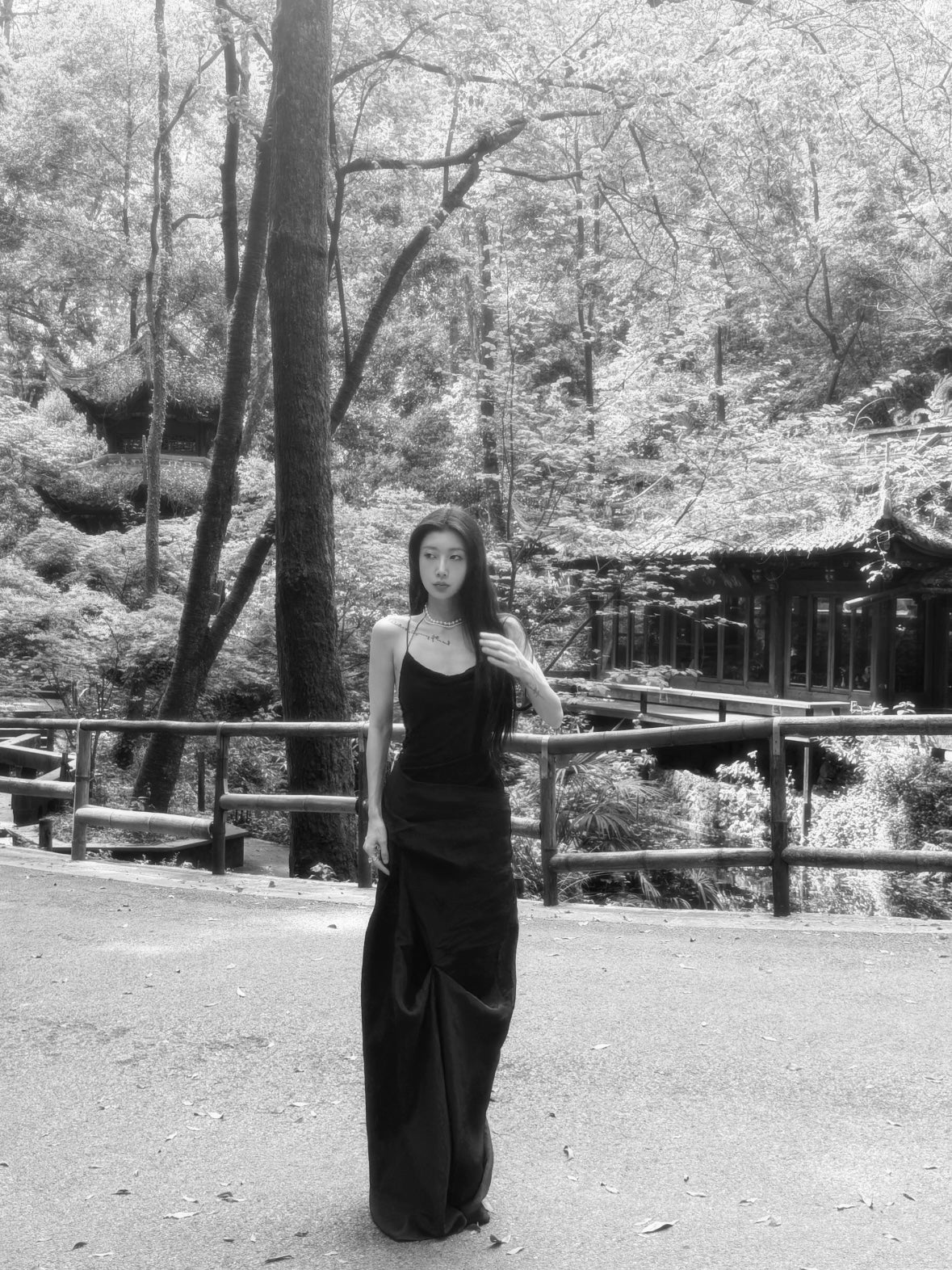 CROW CREW | Drape Dress (Black)