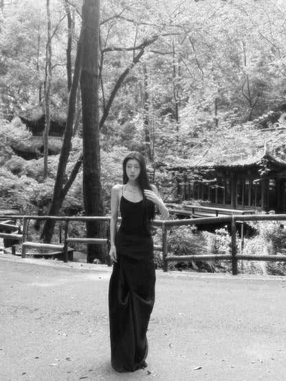 CROW CREW | Drape Dress (Black)