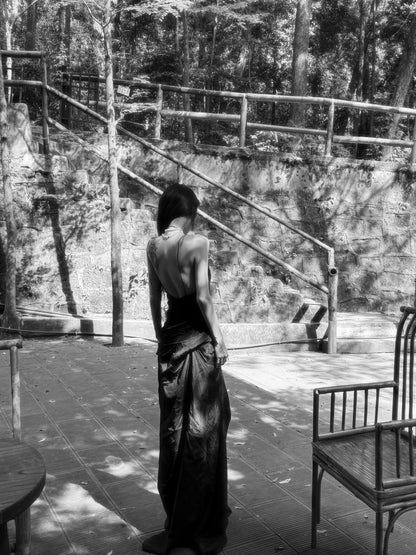 CROW CREW | Drape Dress (Black)