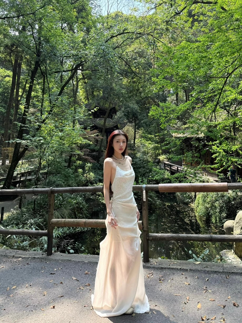 CROW CREW | Drape Dress (White)
