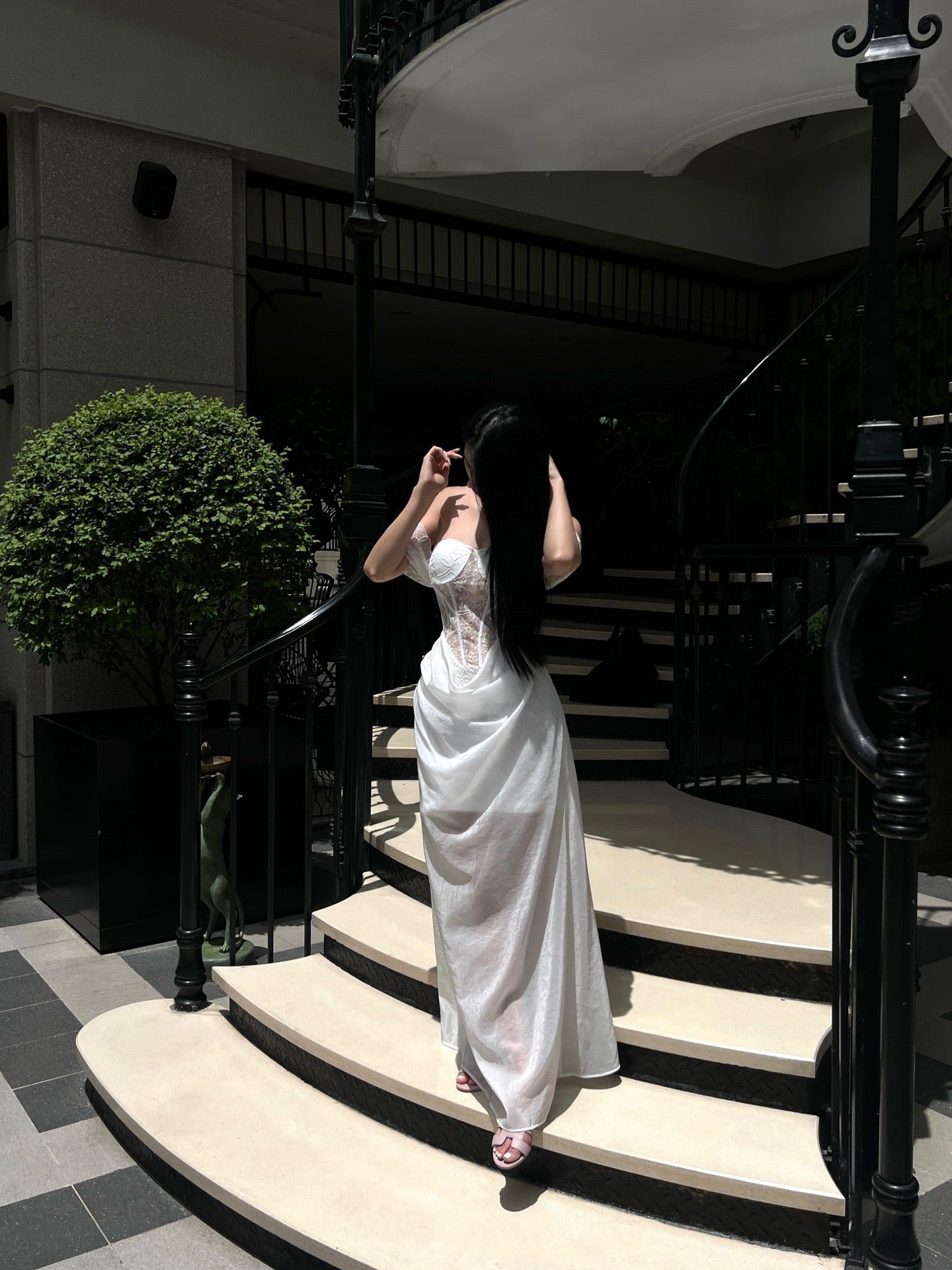 CROW CREW | Lace Corset Dress (White)