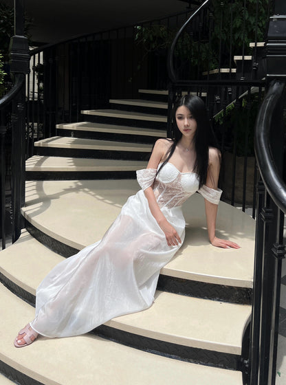 CROW CREW | Lace Corset Dress (White)