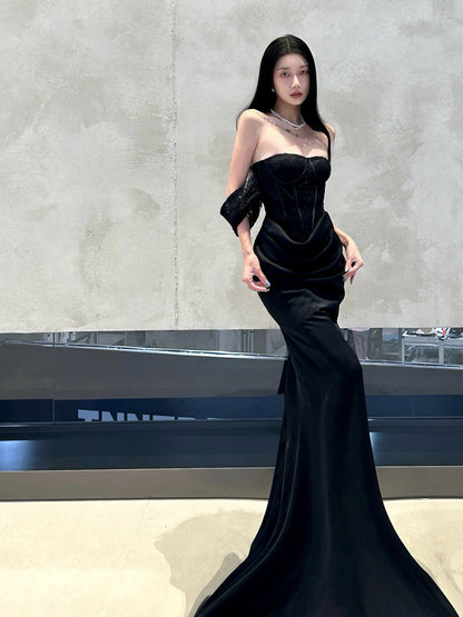 CROW CREW | Lace Corset Dress (Black)