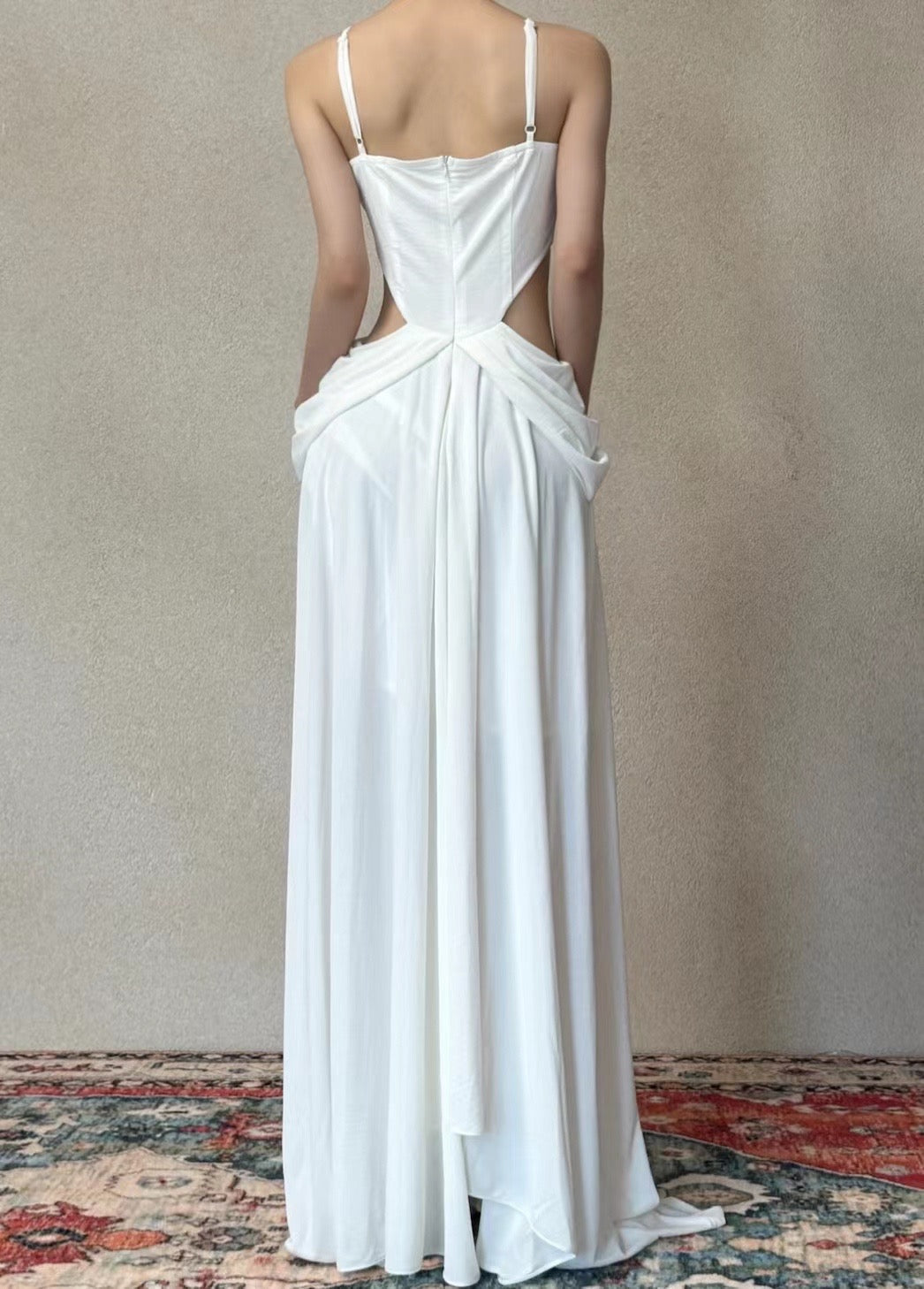 CROW CREW | Twist Cut-Out Dress (White)