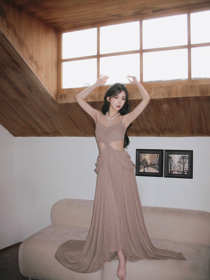 CROW CREW | Twist Cut-Out Dress (Khaki)