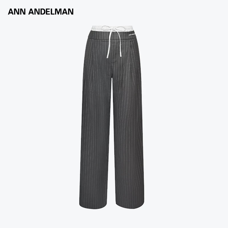ANN ANDELMAN | Drawstrings Double-Waistband Trousers (2 Color)
