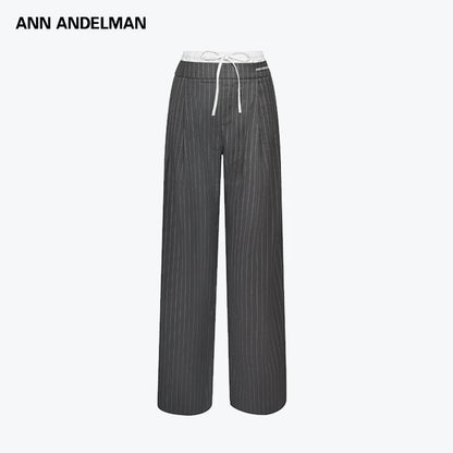ANN ANDELMAN | Drawstrings Double-Waistband Trousers (2 Color)