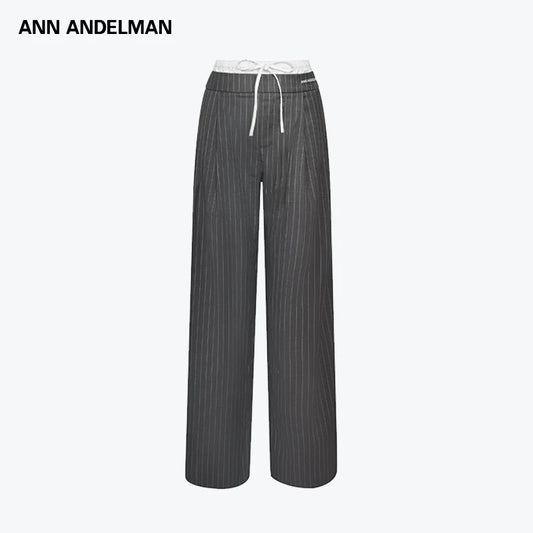 ANN ANDELMAN | Drawstrings Double-Waistband Trousers (2 Color)