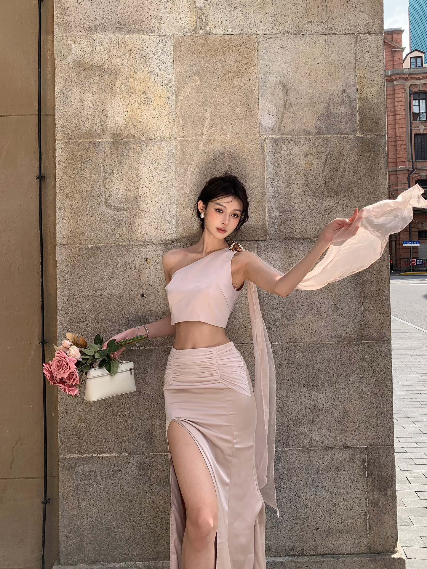 Artel Retro | Mesh Halter Top + Mesh Mermaid Skirt (Pink)