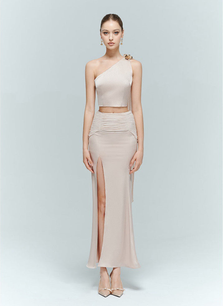 Artel Retro | Mesh Halter Top + Mesh Mermaid Skirt (Pink)