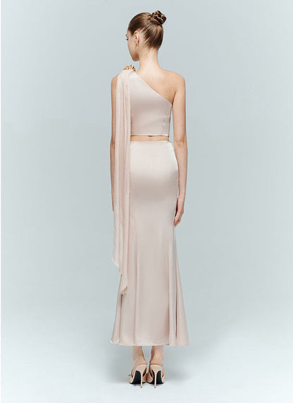 Artel Retro | Mesh Halter Top + Mesh Mermaid Skirt (Pink)