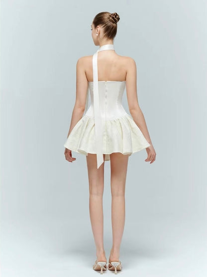 Artel Retro | Jacquard Corset Dress (Beige)