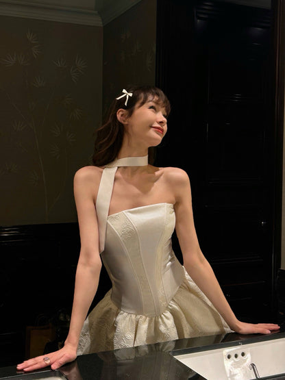 Artel Retro | Jacquard Corset Dress (Beige)