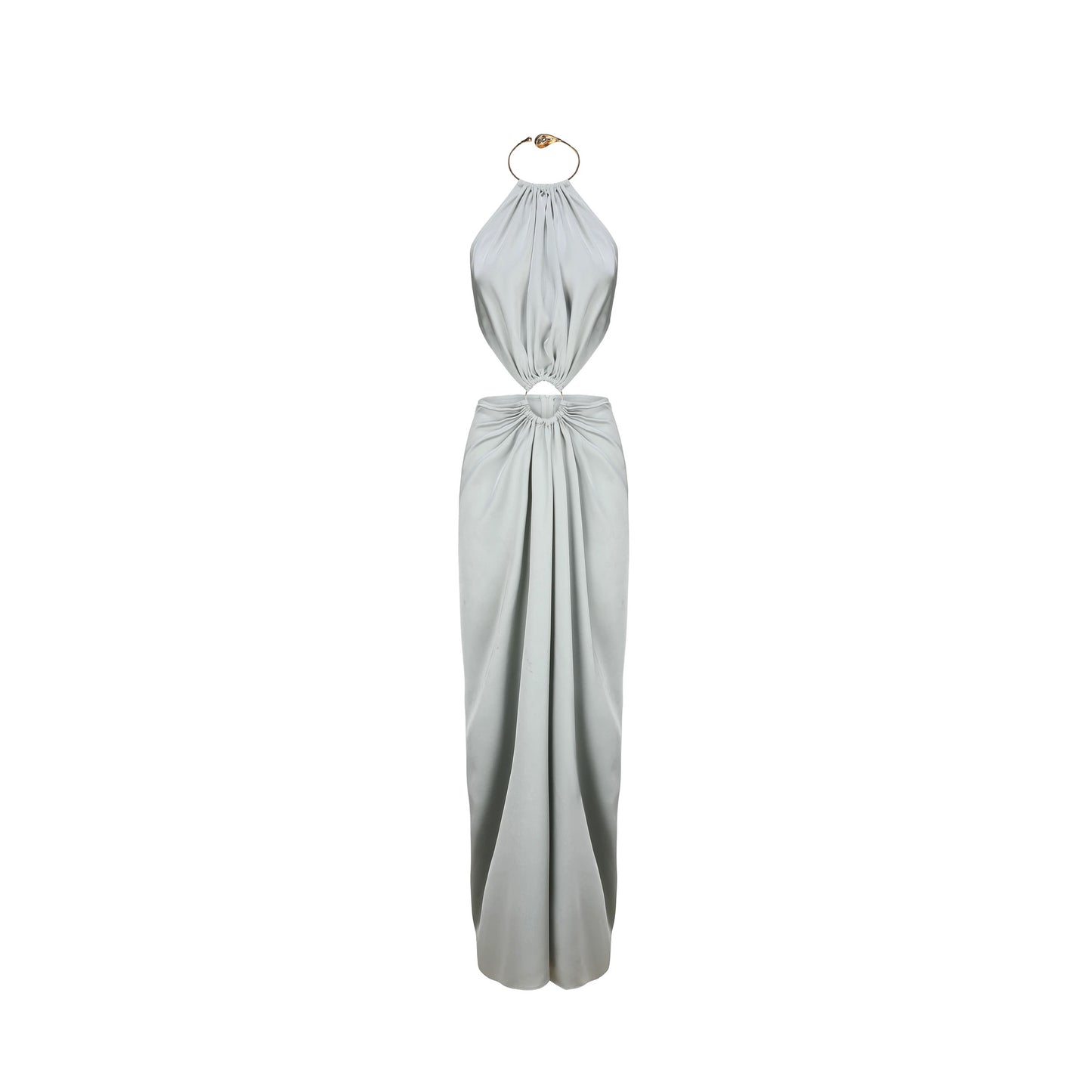 XENASERA | Metal Ring Backless Evening Dress (Silver)