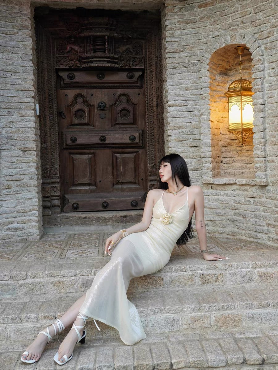 XENASERA | Sequined Maxi Dress (Yellow)