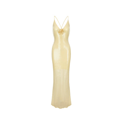XENASERA | Sequined Maxi Dress (Yellow)