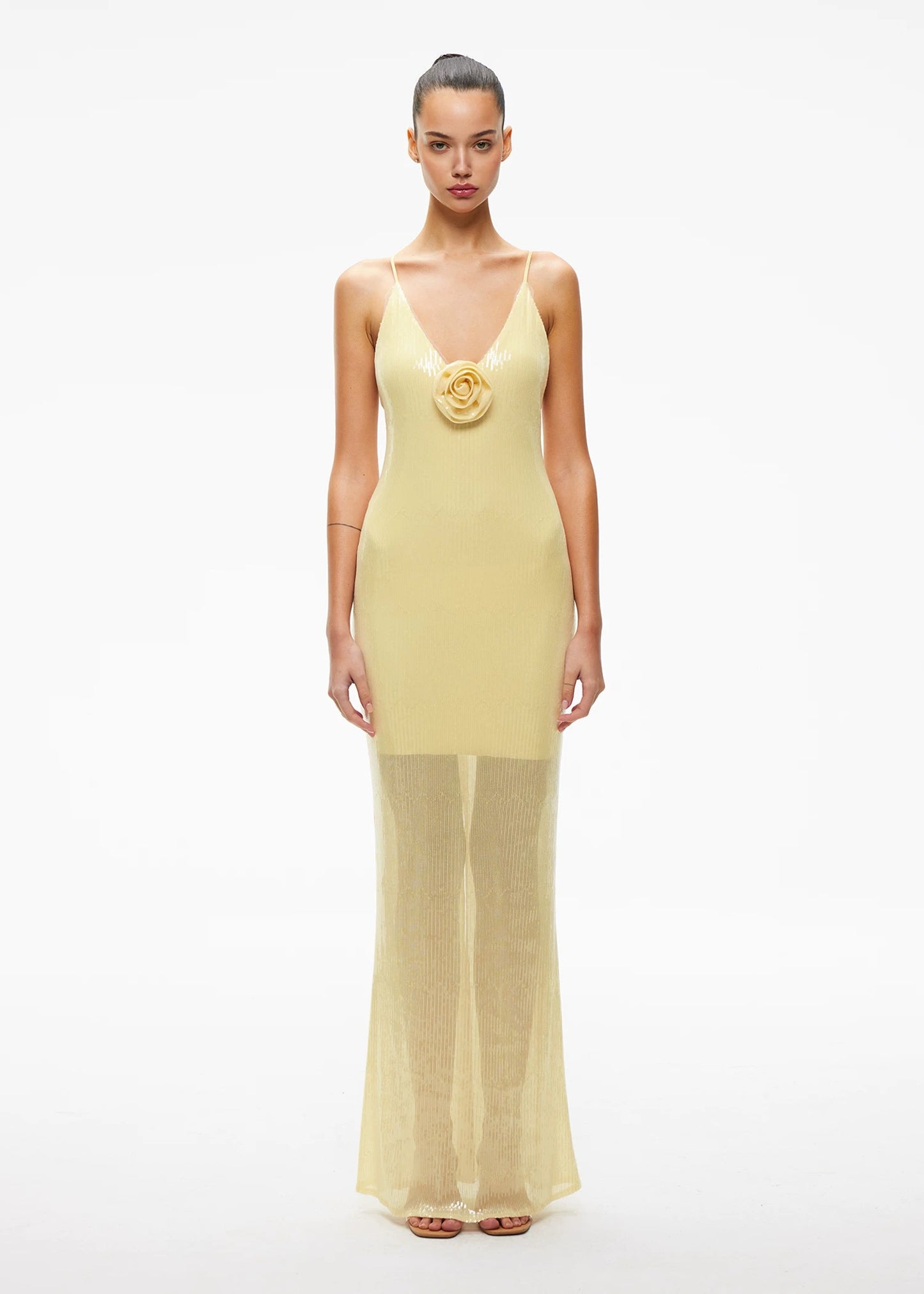 XENASERA | Sequined Maxi Dress (Yellow)