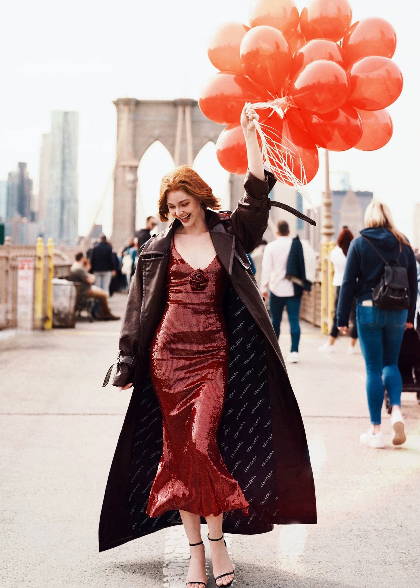 XENASERA | Sequined Maxi Dress (Red)