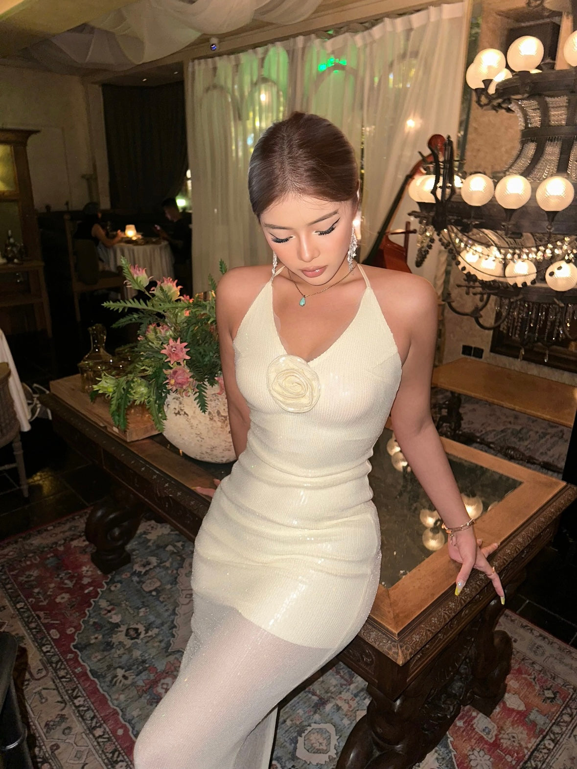 XENASERA | Sequined Maxi Dress (Yellow)