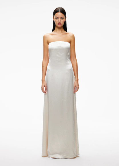 XENASERA | Rhinestone-Embellished Satin Strapless Backless Dress