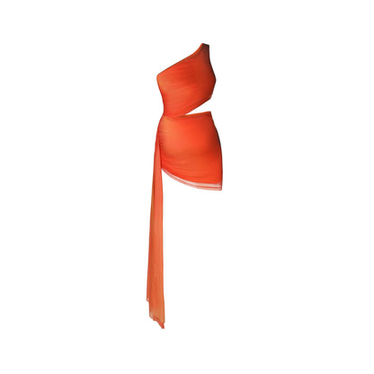 XENASERA | Danaus Genutia Wing Mini Dress (Orange)
