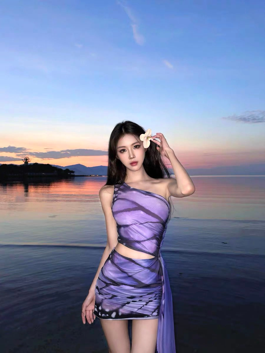XENASERA | Asterope Pechueli Wing Mini Dress (Purple)