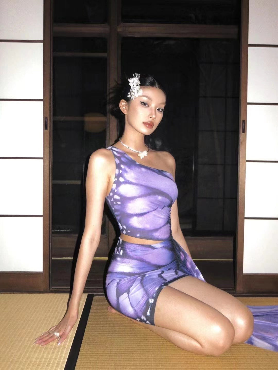 XENASERA | Asterope Pechueli Wing Mini Dress (Purple)