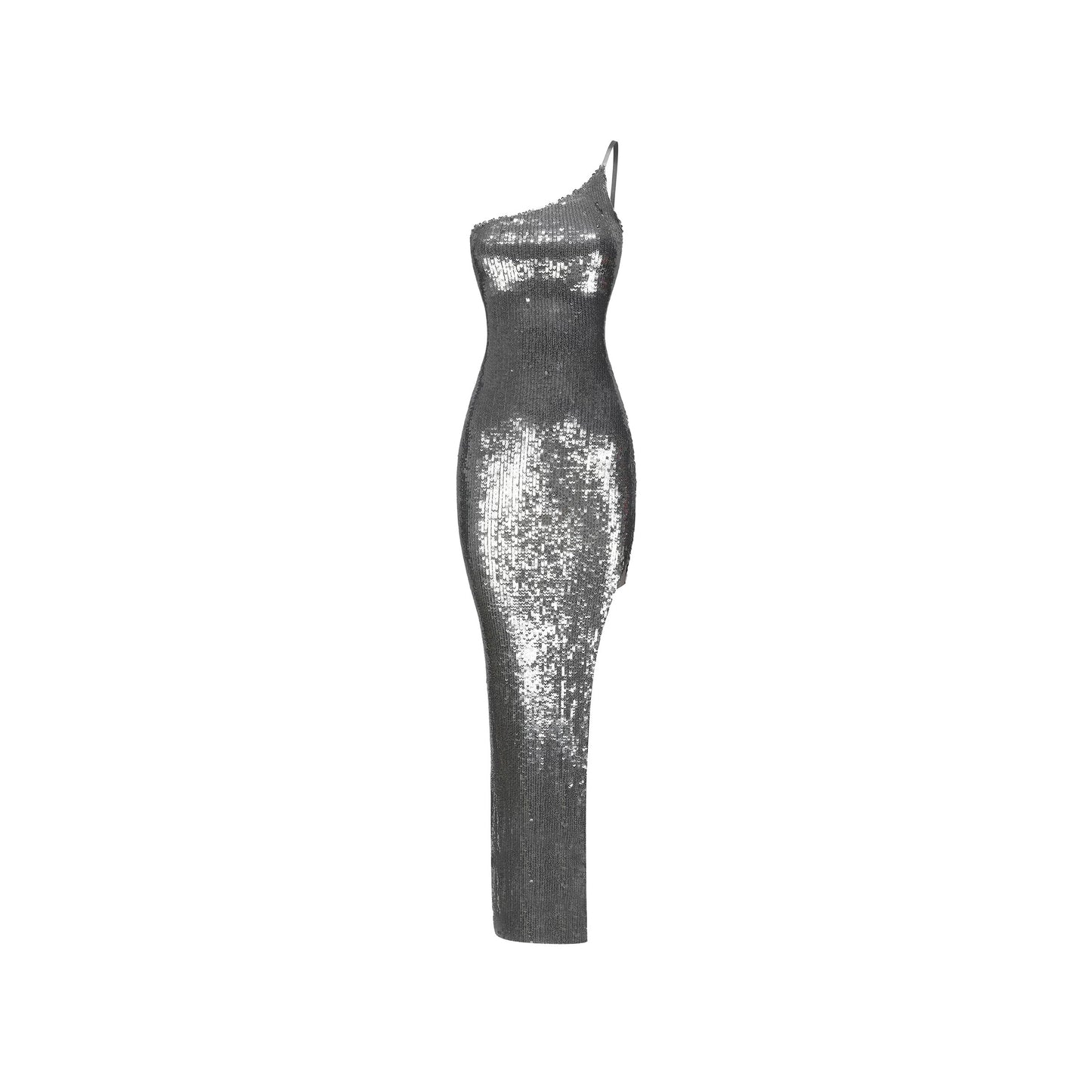 XENASERA | Moonlit Night Mermaid Sequined Maxi Dress (Silver)