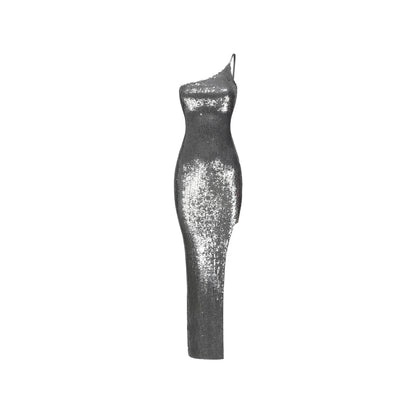 XENASERA | Moonlit Night Mermaid Sequined Maxi Dress (Silver)