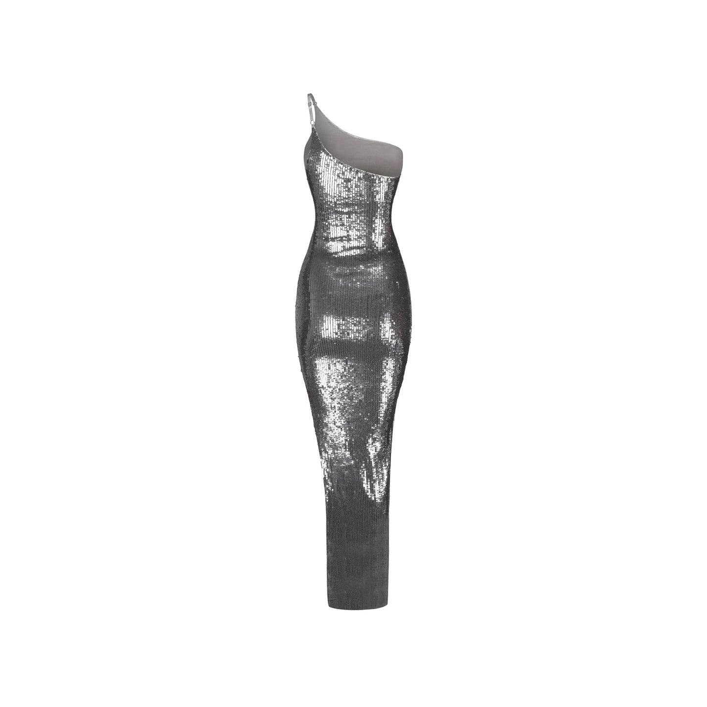 XENASERA | Moonlit Night Mermaid Sequined Maxi Dress (Silver)