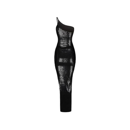 XENASERA | Diamond Reef Sequined Maxi Dress (Black)