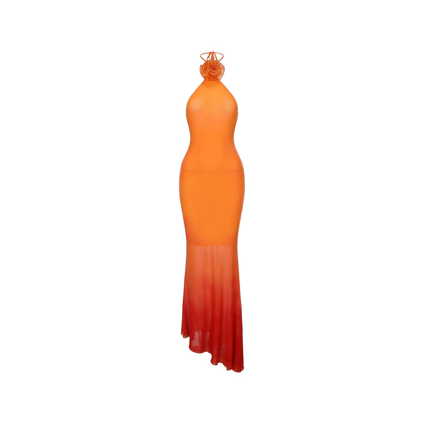 XENASERA | Ombre Halter Neck Backless Dress (Orange)