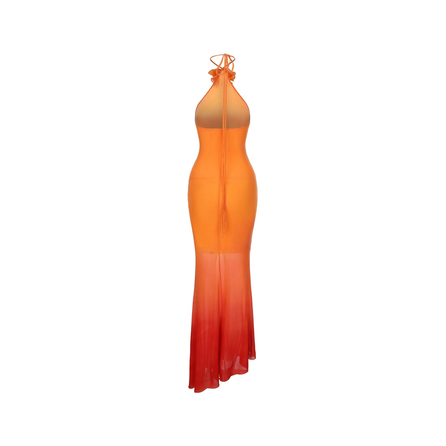 XENASERA | Ombre Halter Neck Backless Dress (Orange)