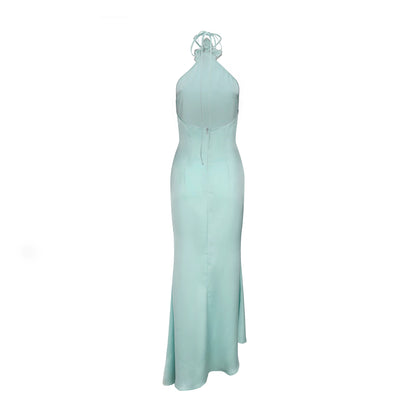 XENASERA | Halter Neck Backless Dress (Blue)