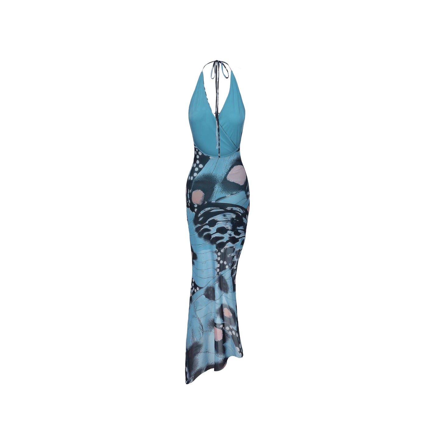 XENASERA | V-Neck Printed Halter Neck Dress