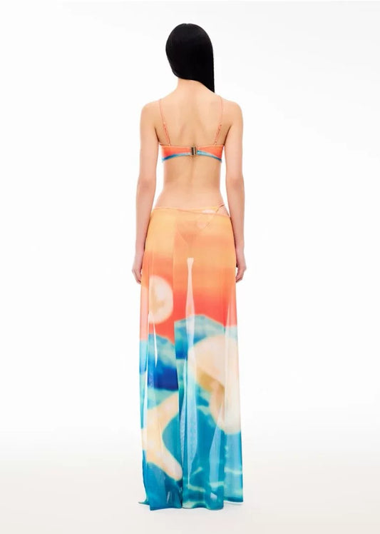 XENASERA | Starfish Print One-Shoulder Bikini and Cover Skirt Set