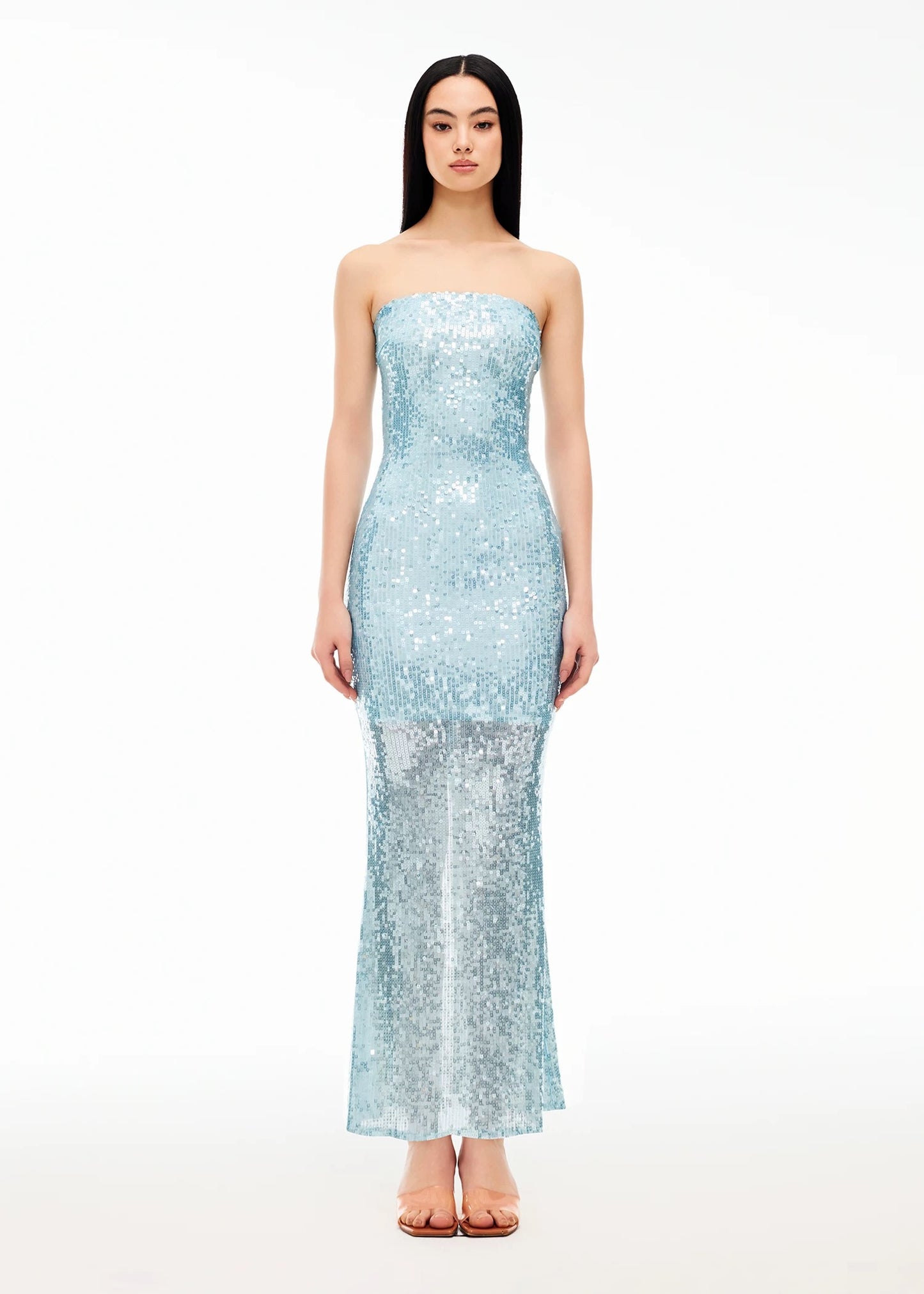 XENASERA | Teal Sequined Mermaid Dress