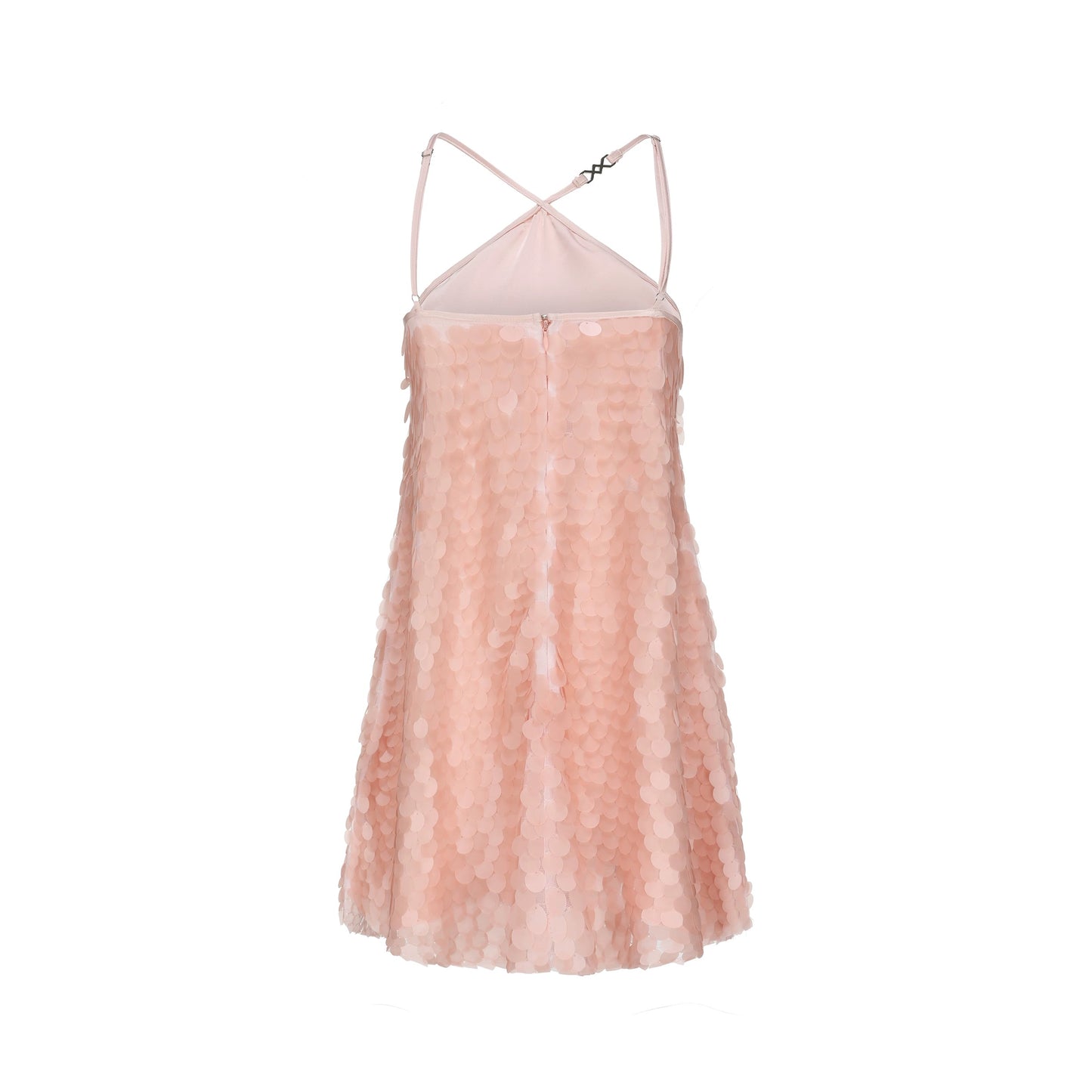 XENASERA | Halter Neck Sequined Mini Dress (Pink)