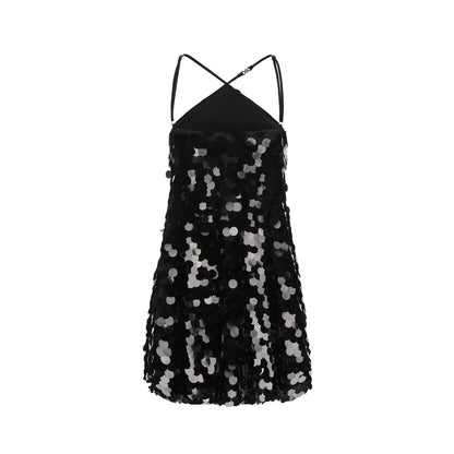XENASERA | Halter Neck Sequined Mini Dress (Black)