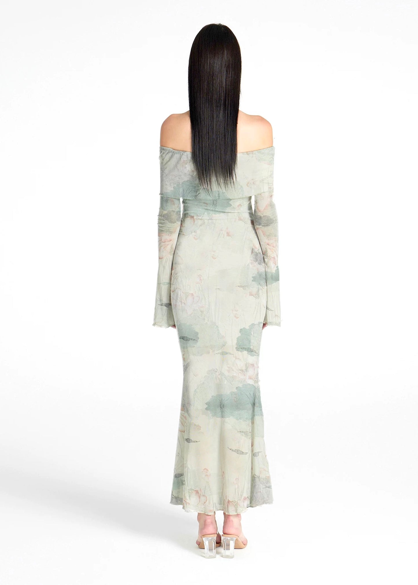 XENASERA | Moonlight Lotus Off-Shoulder Maxi Dress
