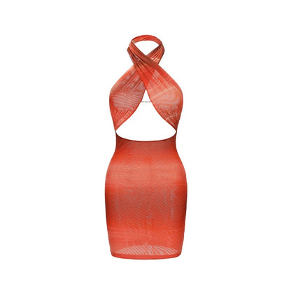 XENASERA | California Sunset Print Multi-Way Backless Mini Dress